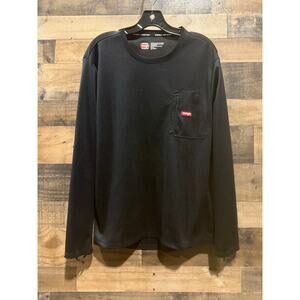 Wrangler Workwear Men Long Sleeve Performance Pocket T-Shirt-Black-XL